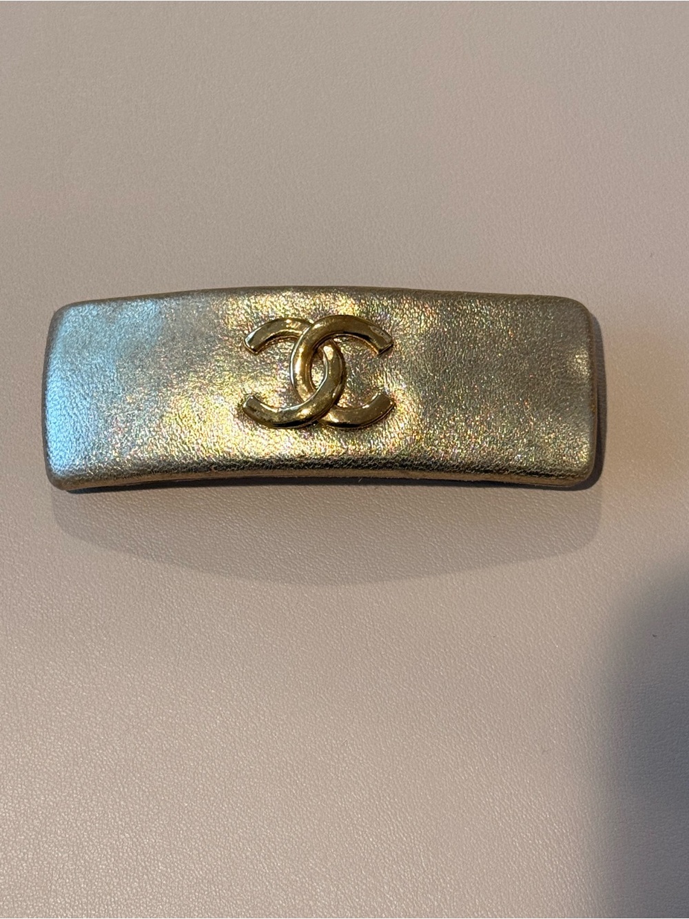 Chanel Gold-Tone CC Logo Hair Barrette